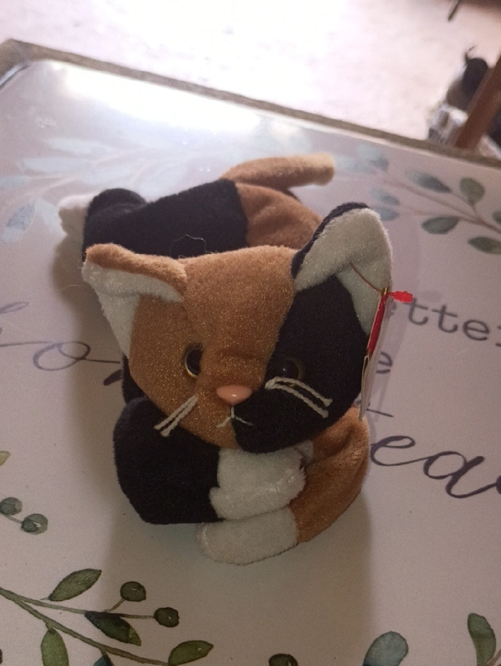 Ty Beanie Baby Chip Brown Black White Plush